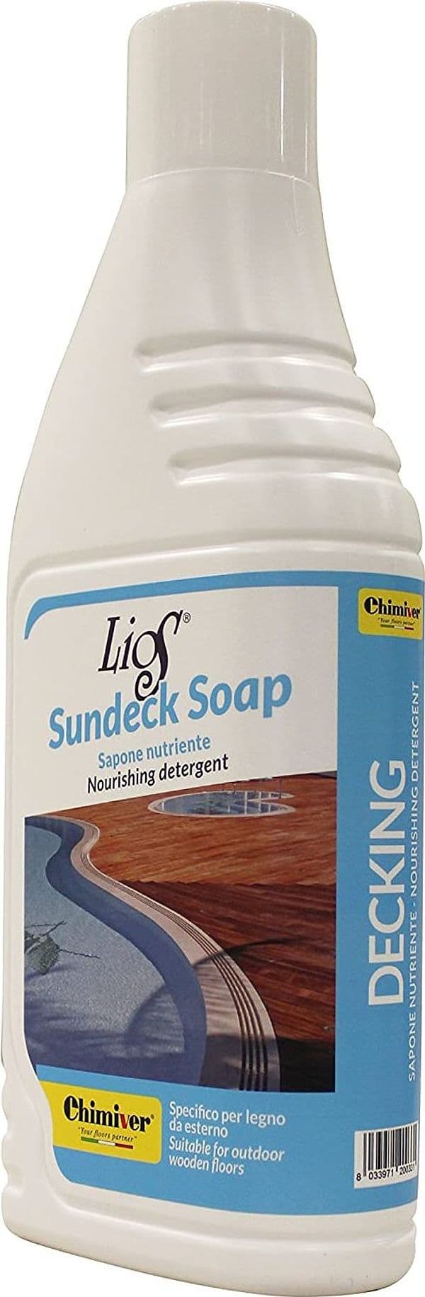 Lios sundeck soap sapone detergente per parquet pavimenti in legno da esterno Decking 1L 5L - 3