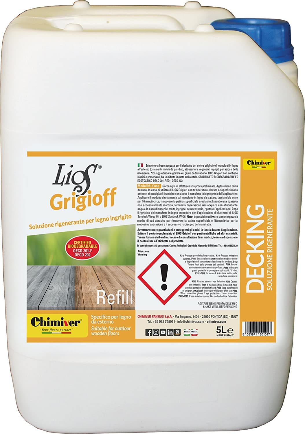 Lios Grigioff ripristina colore di pavimenti in legno 1-5Lt Chimiver - 5