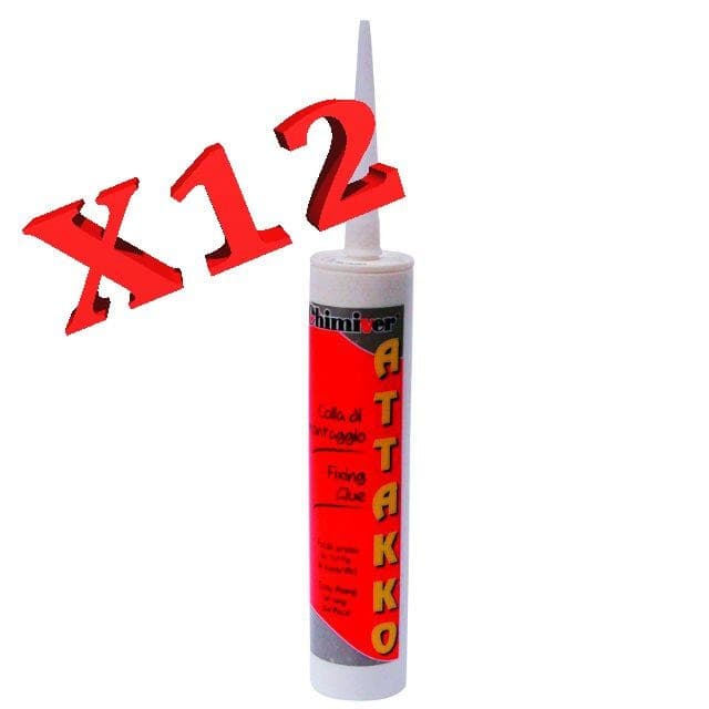 Attakko colla adesivo per battiscopa zoccoli profili ecc 310ml X 12 o 24 Pezzi ! - 4