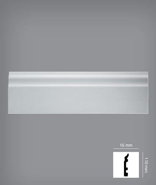 Battiscopa passacavo DUCALE in polistrutturato inscalfibile ML 24 4 colori 15x110 - 2