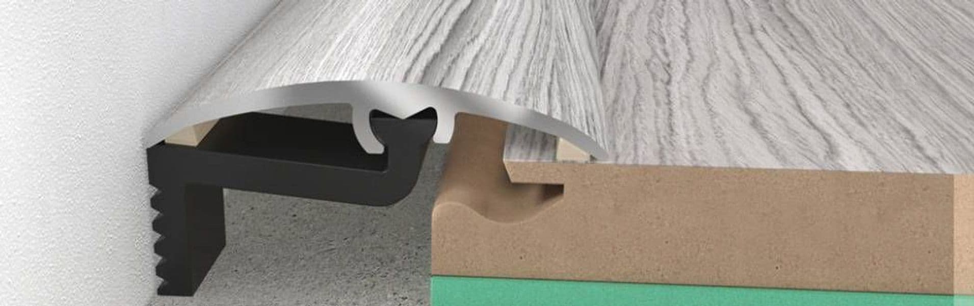 Profilo in Alluminio per parquet e laminati in 34 decori posa 2in1 da 93cm 3in1 (di compensazione o dilatazione , a scendere, di chiusura) (biadesivo e tasselli) (prezzo al metro) - 44