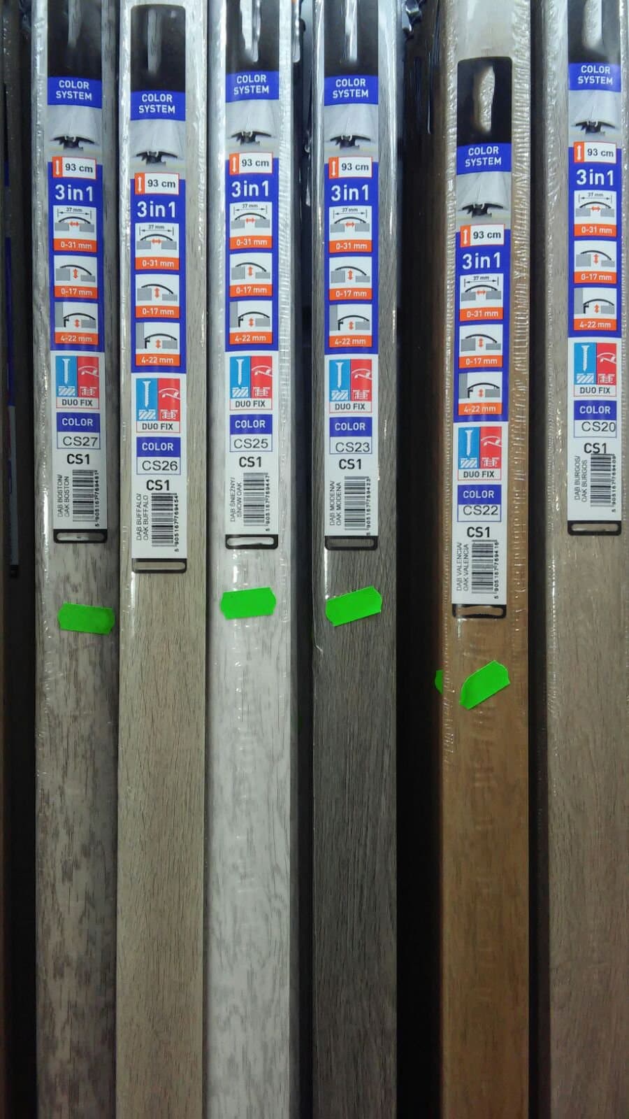 Profilo in Alluminio per parquet e laminati in 34 decori posa 2in1 da 93cm 3in1 (di compensazione o dilatazione , a scendere, di chiusura) (biadesivo e tasselli) (prezzo al metro) - 6