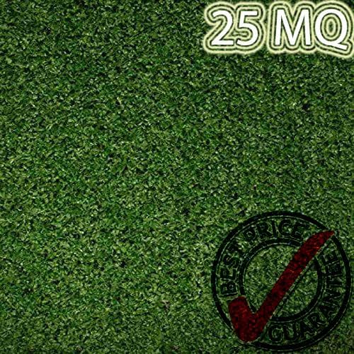 Prato in erba sintetica ROTOLO DA 25MQ tufting 100% polypropylene da 8mm (1mtx25) colore verde