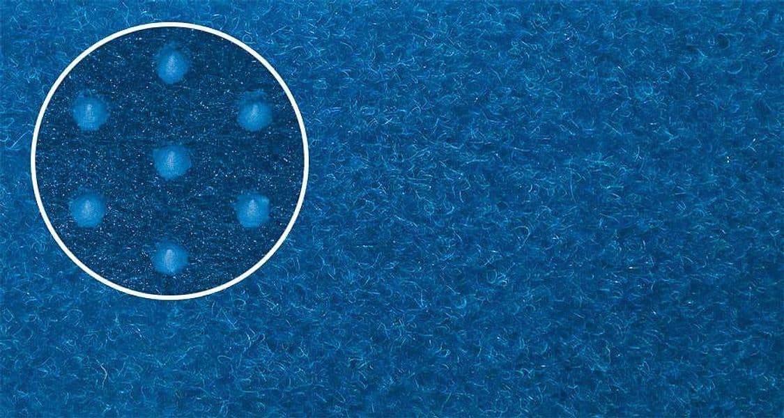 Moquette Pavimento agugliato ROTOLO DA 60 METRI QUADRATI idoneo per esterno da 8mm con peduncoli per il drenaggio ed il grip, adatto a barche, piscine, terrazzi, giardini, piazzali, fiere. BLU e VERDE - 2