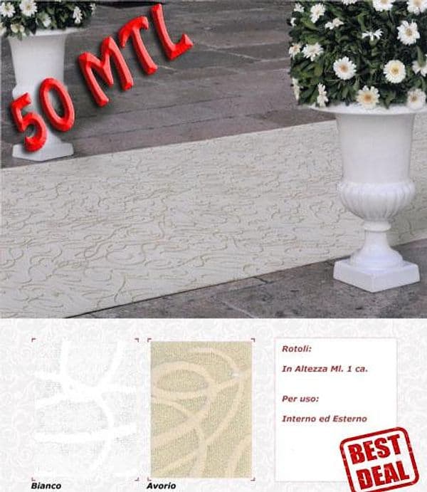 PASSATOIA TAPPETO da 50ML mod "RELAIS" Bianco o Avorio per cerimonie, matrimoni