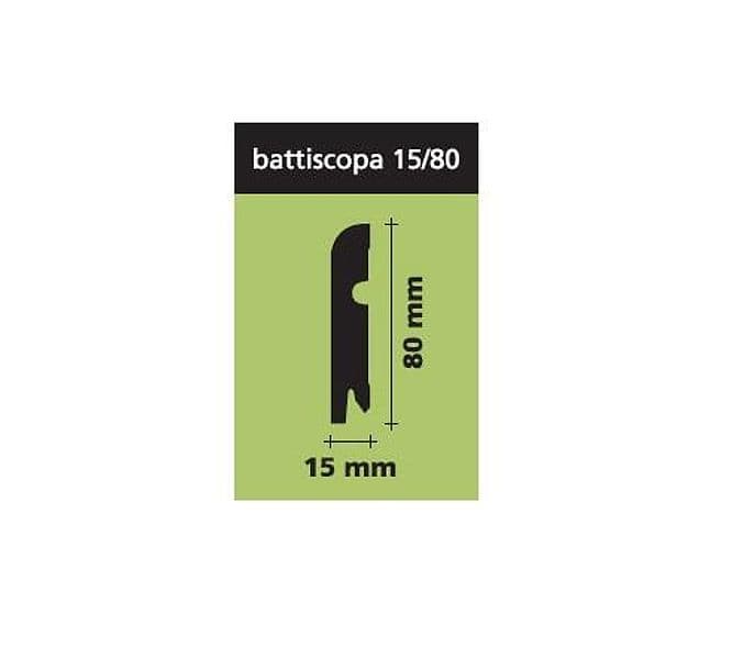 96ML BATTISCOPA in HDF 80X15 PASSACAVO taglio moderno 18 essenze - 4