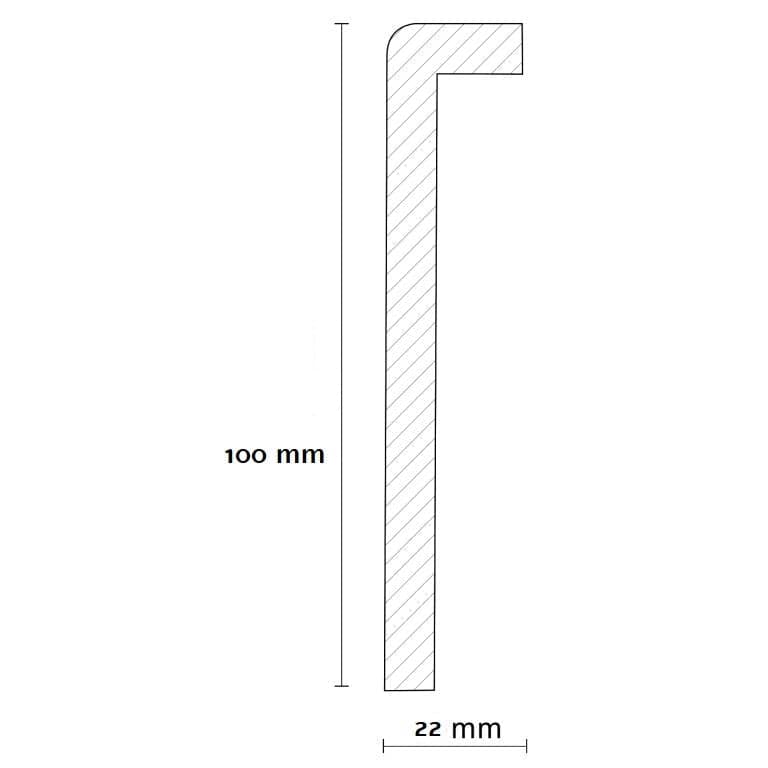 BATTISCOPA COPRIMARMO COPRIBATTISCOPA COPRIVECCHIO 100X22 (asta 2000mm) IN DUROPOLIMERO BIANCO WATERPROOF INSCALFIBILE (prezzo al metro lineare) - 2