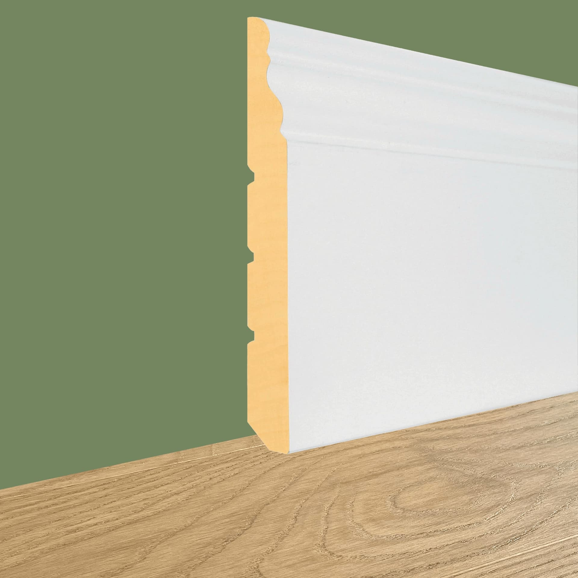 96ML di Battiscopa Zoccolino GRAN DUCALE Massello AYOUS 120x13mm Lacc. Bianco, grezzo o ral 9010 - 5