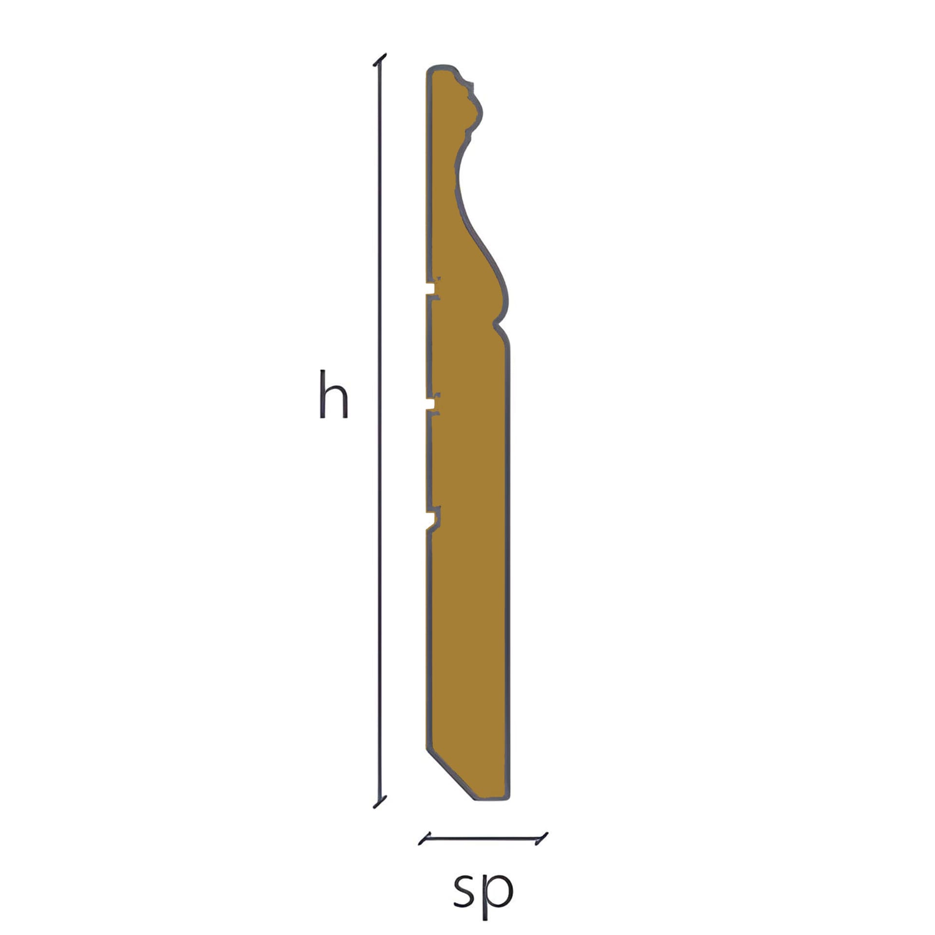 96ML di BATTISCOPA LIBERTY IN LEGNO MASSELLO 140X16mm finiture Classiche anticate - 19