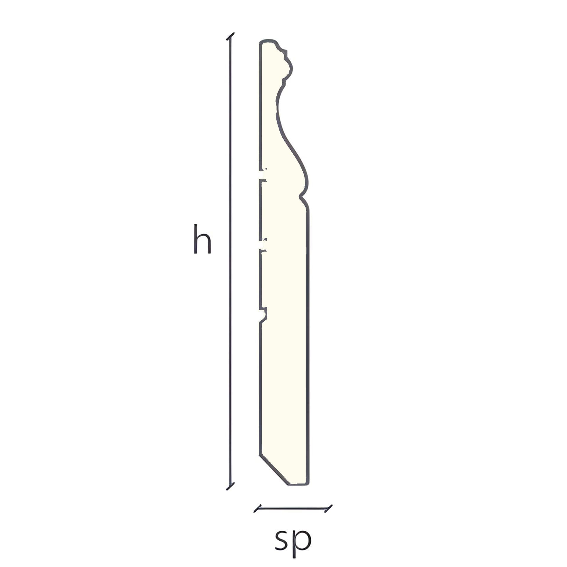 96ML di BATTISCOPA LIBERTY IN LEGNO MASSELLO 140X16mm finiture Classiche anticate - 16