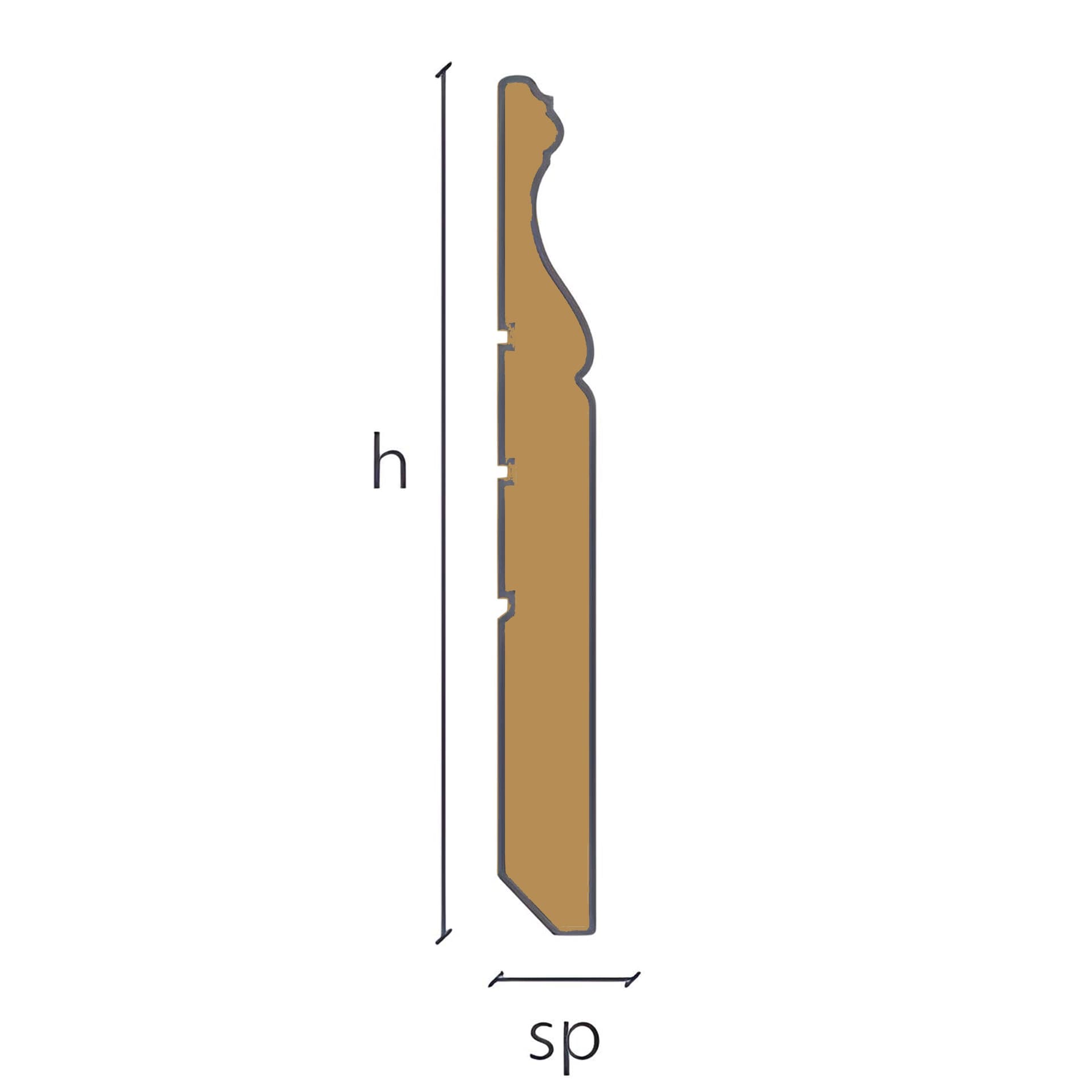96ML di BATTISCOPA LIBERTY IN LEGNO MASSELLO 140X16mm finiture Classiche anticate - 14