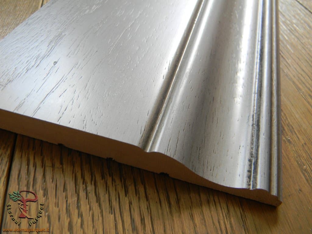 96ML di BATTISCOPA LIBERTY IN LEGNO MASSELLO 140X16mm finiture Classiche anticate - 3