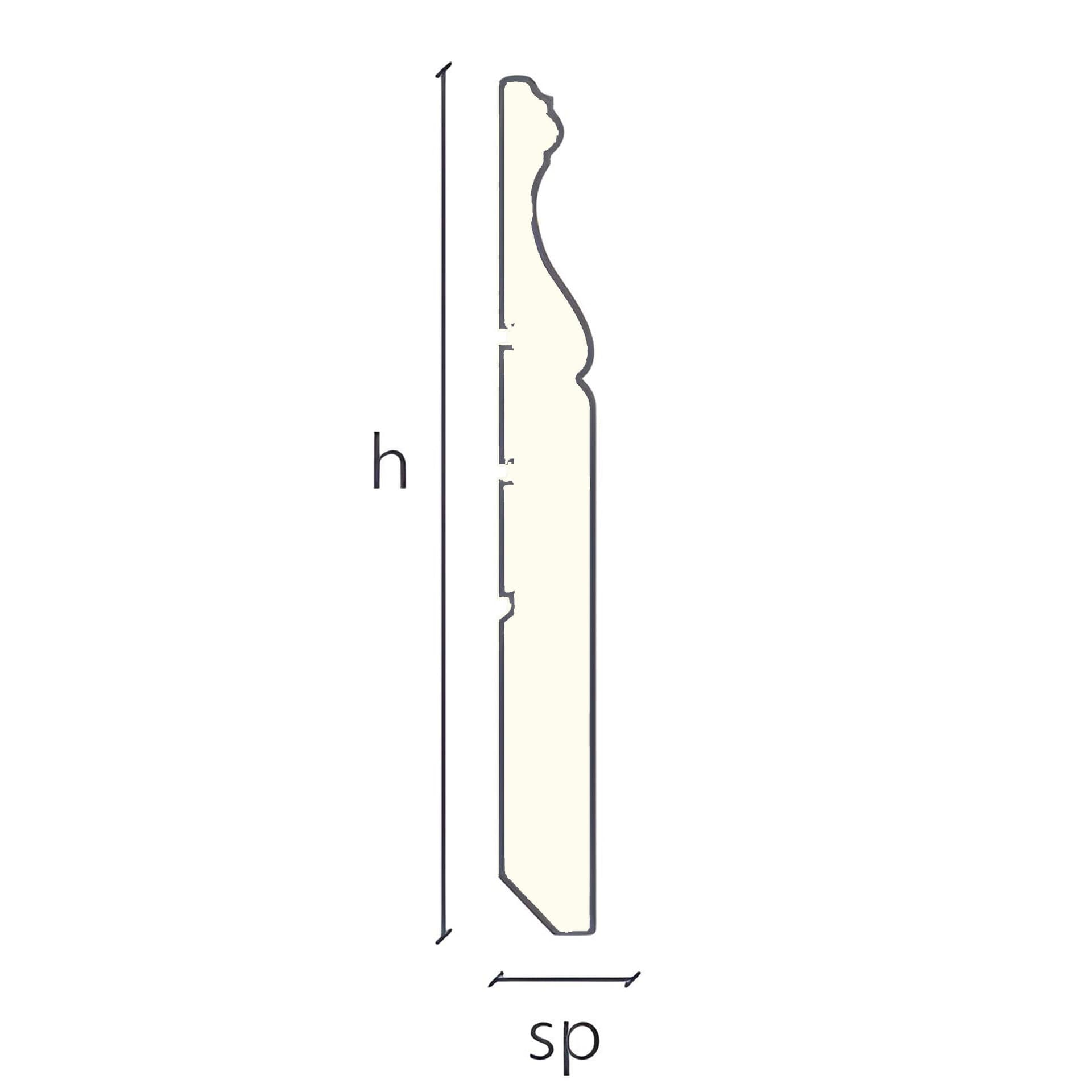 96ML di BATTISCOPA LIBERTY IN LEGNO MASSELLO 140X16mm finiture Classiche anticate - 4