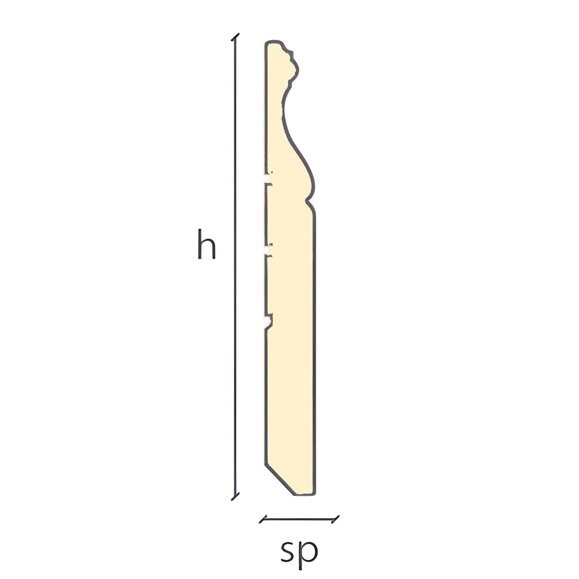 96ML di BATTISCOPA LIBERTY IN LEGNO MASSELLO 140X16mm finiture Classiche anticate - 5