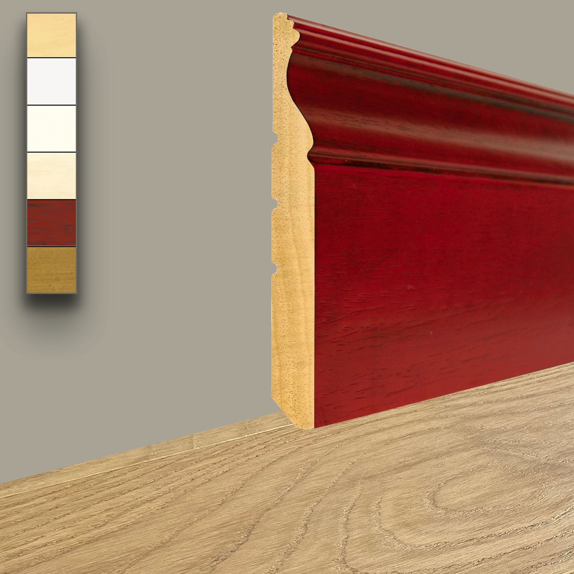 96ML di BATTISCOPA LIBERTY IN LEGNO MASSELLO 140X16mm finiture Classiche anticate - 10