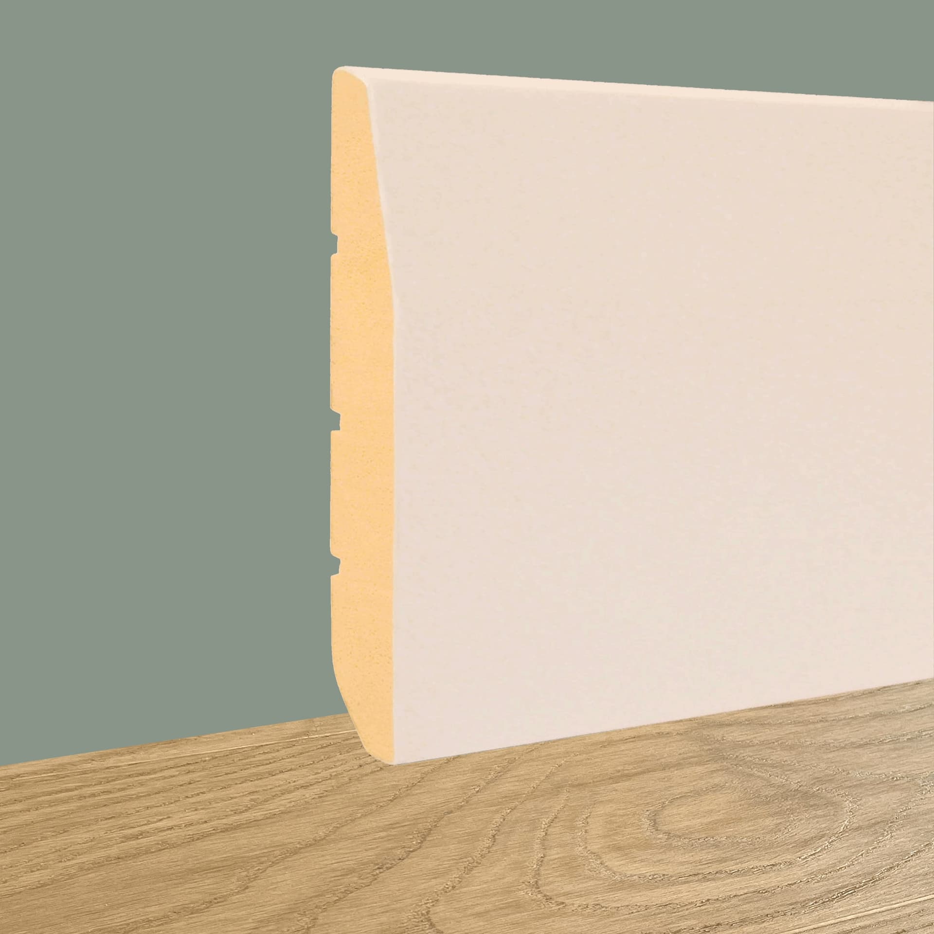 96ML di battiscopa Zoccolino Massello mod. GEORGE 100x13mm Bianco, grezzo o Ral 9010 - 5