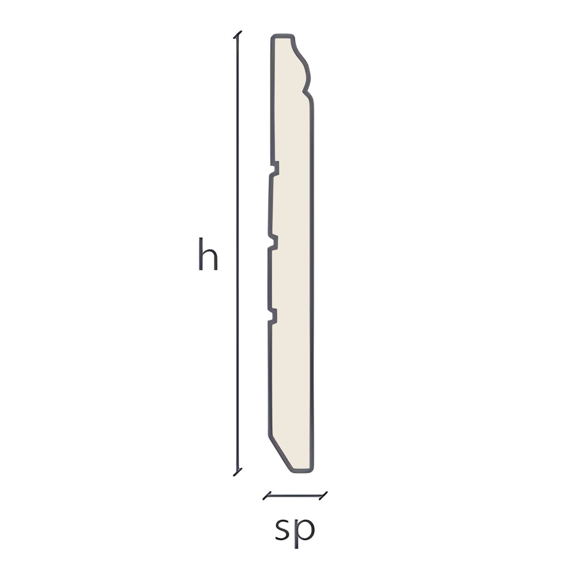 96ML di Battiscopa Ducale Caroline 130X13mm IN LEGNO MASSELLO Laccato Bianco o 9010 - 8