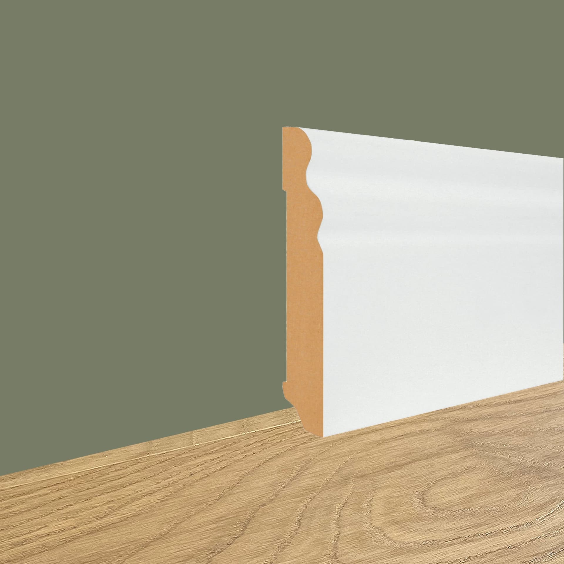 96ML di  Battiscopa fibra di legno DUCALE 100X15mm Laccato ral 9010 - Bianco o grezzo - 2
