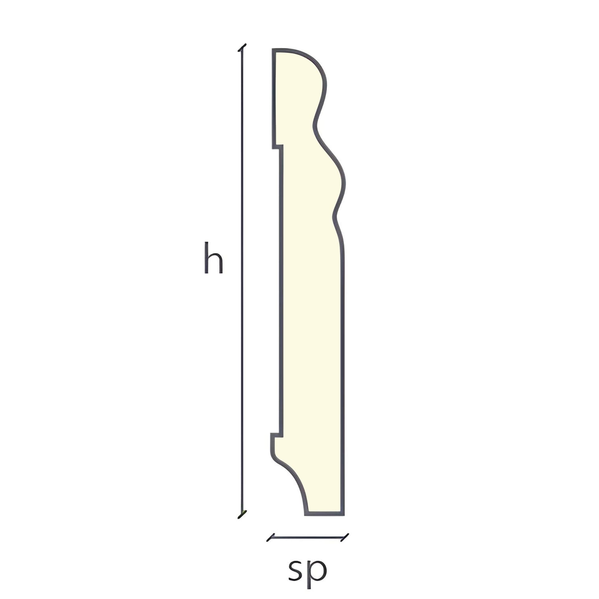 96ML di  Battiscopa fibra di legno DUCALE 100X15mm Laccato ral 9010 - Bianco o grezzo - 4