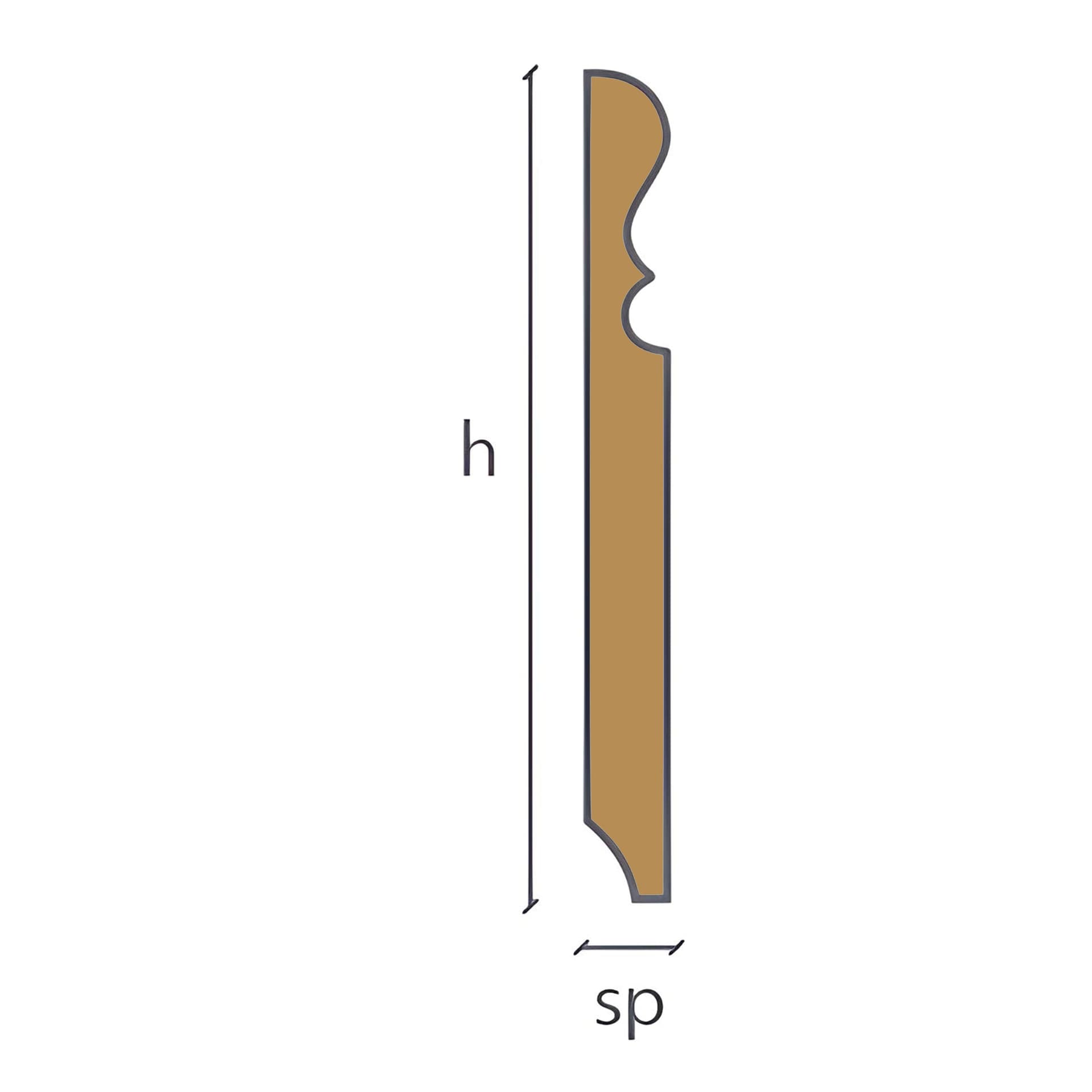 96ML DI BATTISCOPA Fibra di legno KING ARTHUR 150X16mm grezzo o laccato Bianco RAL 9010 - 5