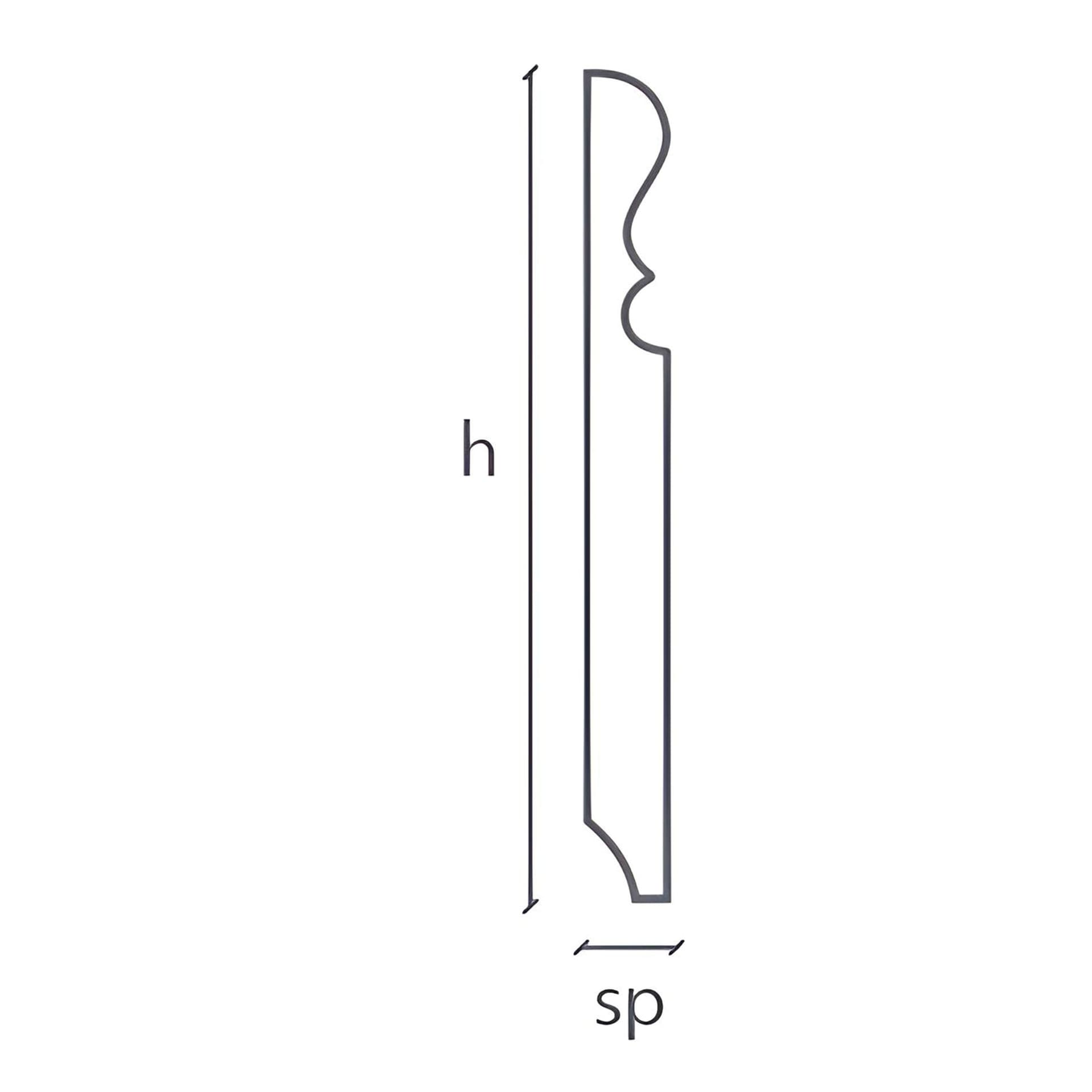 96ML DI BATTISCOPA Fibra di legno KING ARTHUR 150X16mm grezzo o laccato Bianco RAL 9010 - 3