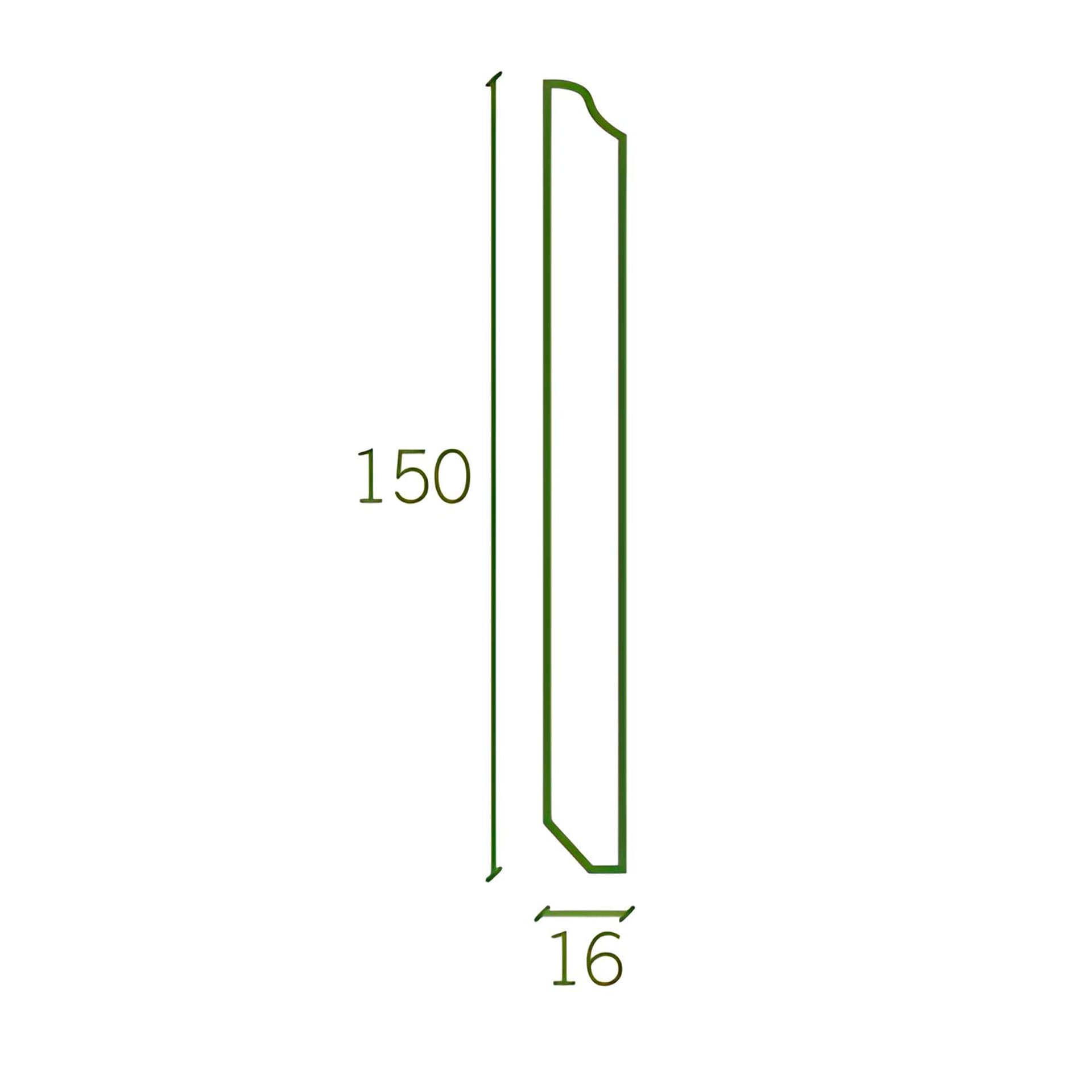 96ML di Battiscopa fibra di legno 150X16mm QUEEN VICTORIA Laccato bianco 9010 o grezzo - 10