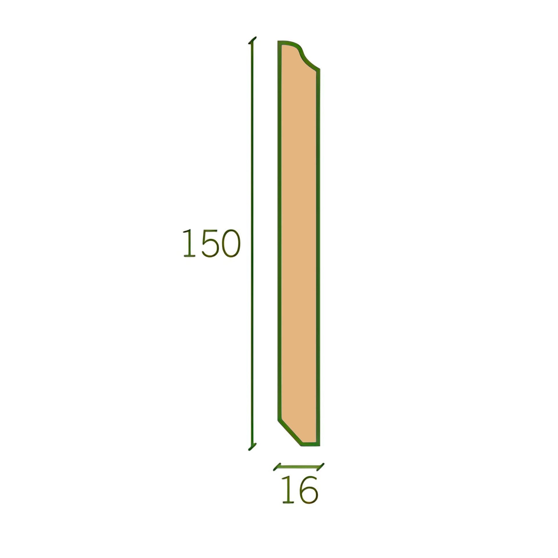 96ML di Battiscopa fibra di legno 150X16mm QUEEN VICTORIA Laccato bianco 9010 o grezzo - 7