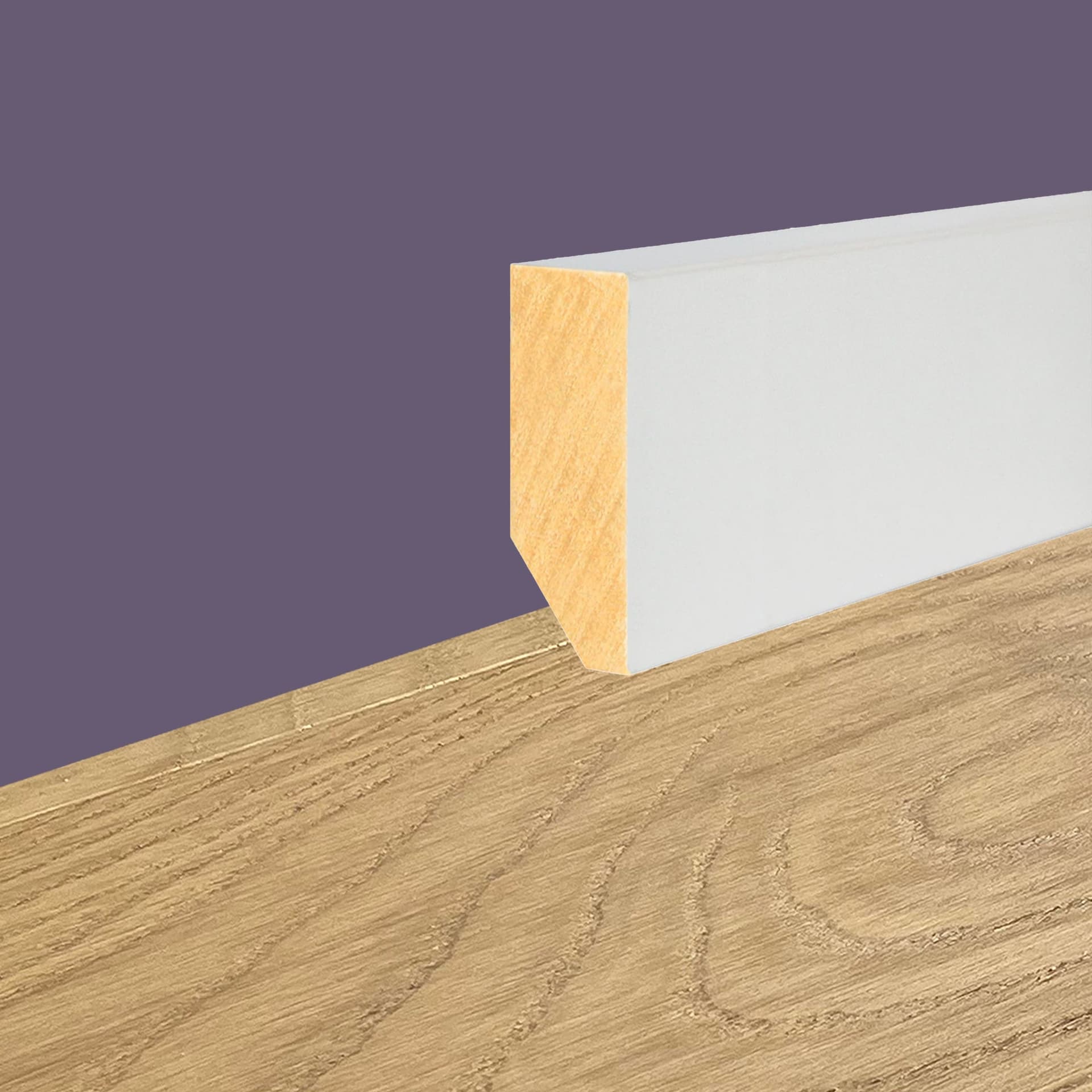 96ML di Battiscopa Elite Squadrato Legno Massello Dritto 60X15mm bianco o rovere - 5