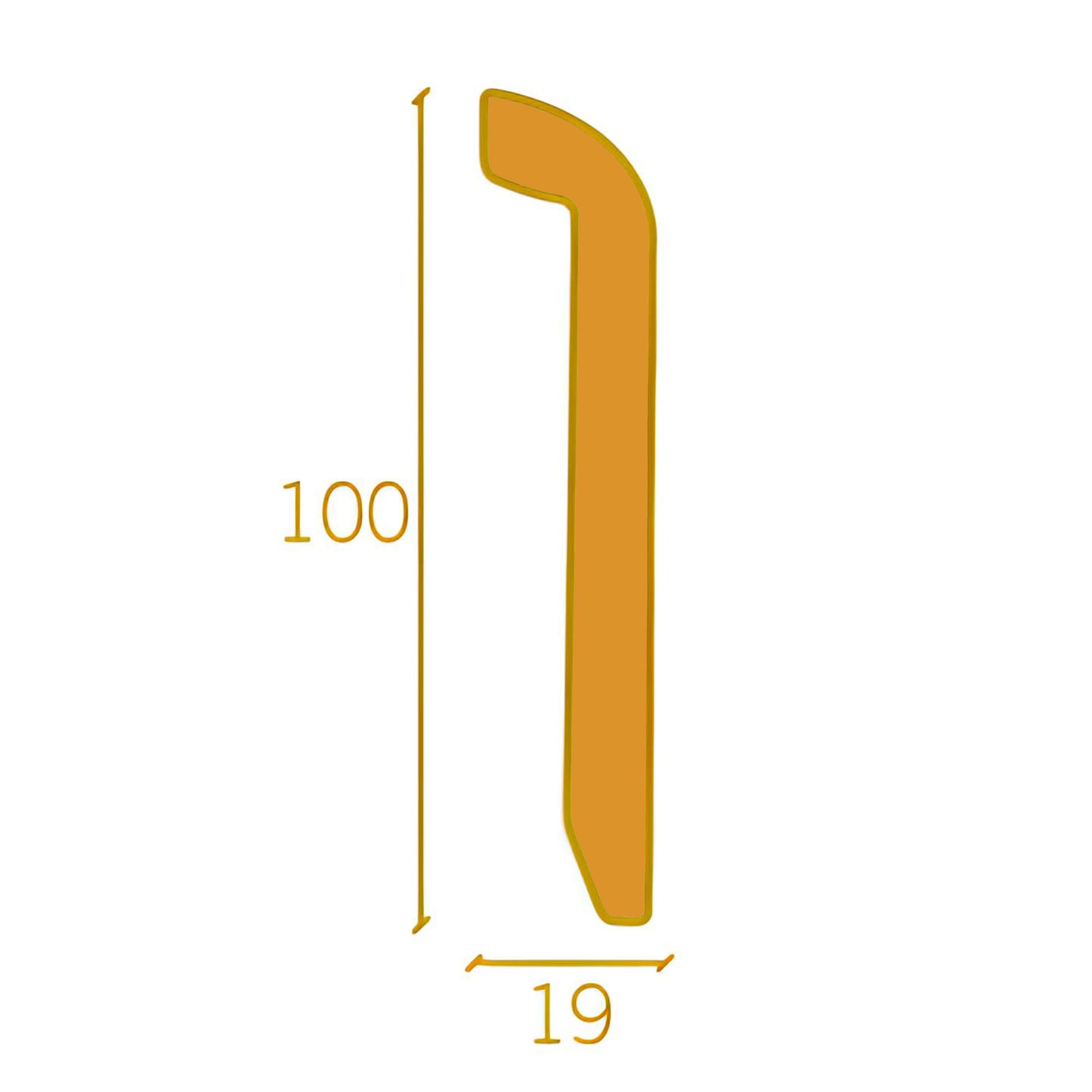 96ML di Battiscopa Coprimarmo coprivecchio LEGNO Impiallacciato 100X19mm varie essenze - 2