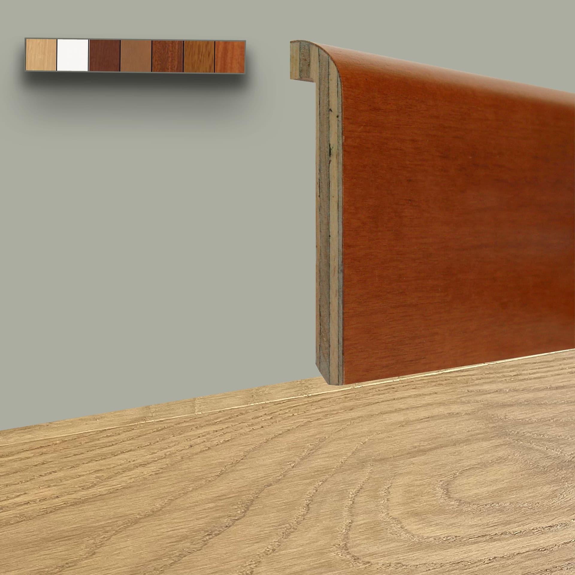 96ML di Battiscopa Coprimarmo coprivecchio LEGNO Impiallacciato 100X19mm varie essenze - 9
