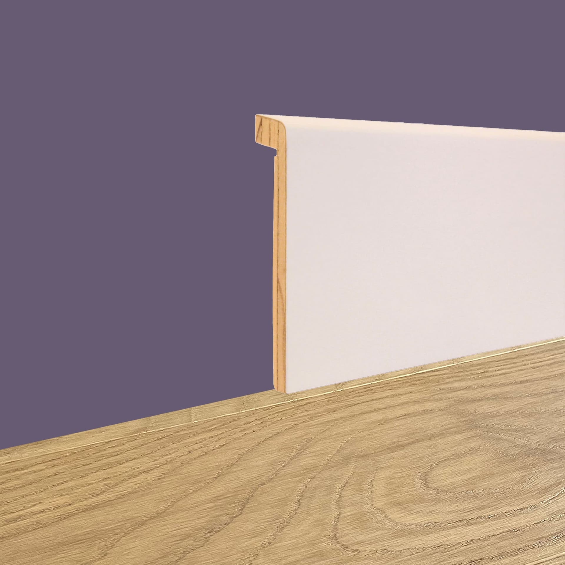 96ML Battiscopa Coprimarmo Legno Massello Squadrato 100x19 Laccato Bianco o grezzo - 2