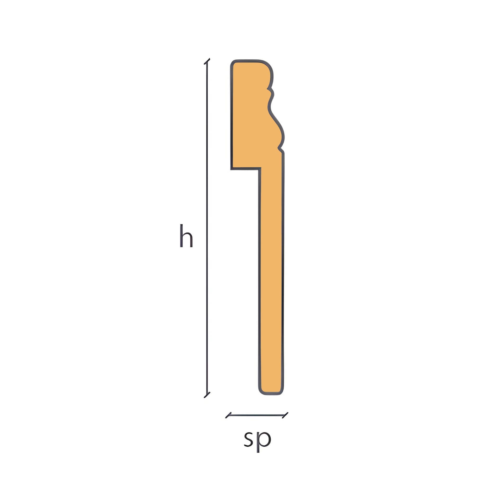 96ML di Coprimarmo Battiscopa Gran Ducale Fibra di legno 120X19mm Laccato bianco o ral 9010 - 6