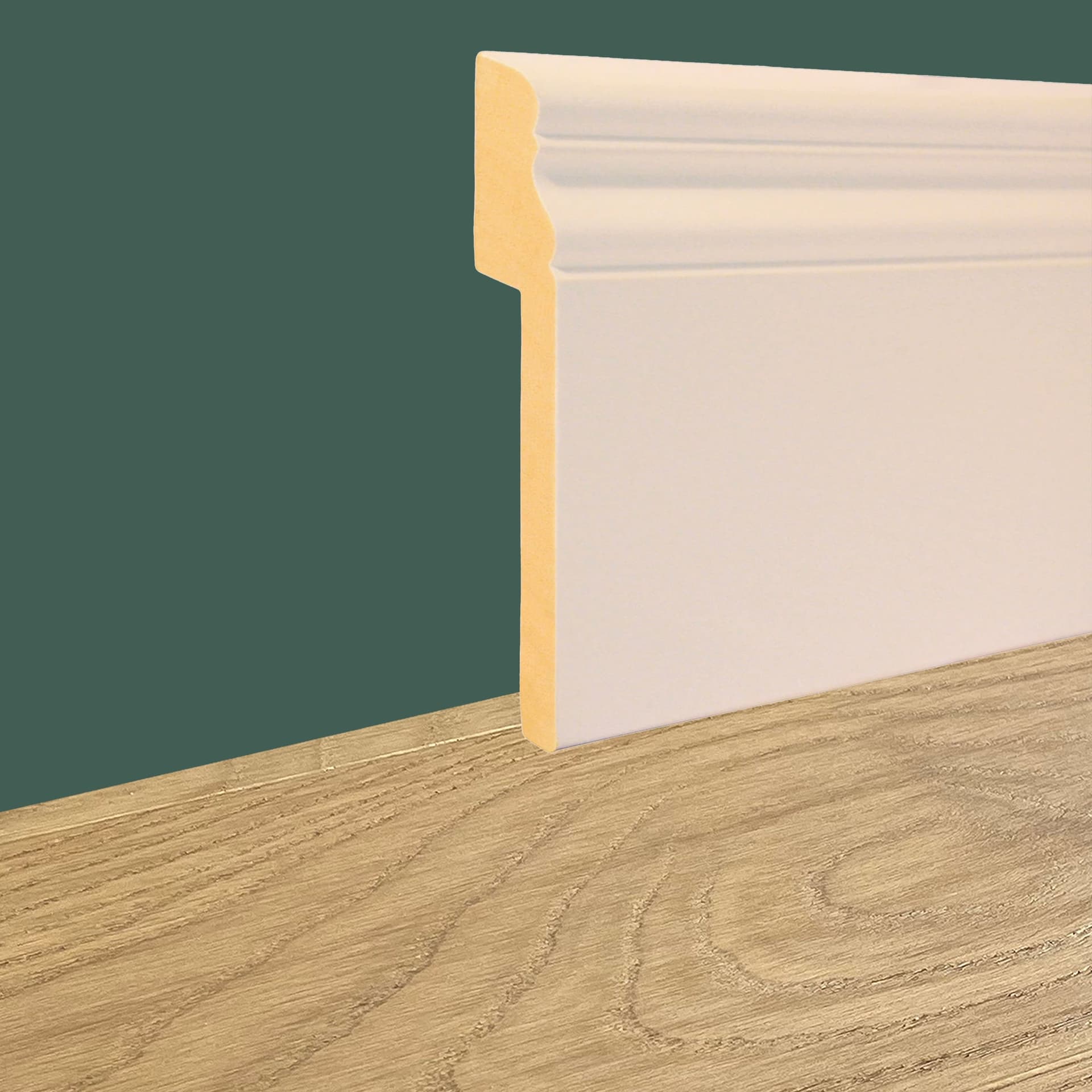 96ML di Coprimarmo Battiscopa Gran Ducale Fibra di legno 120X19mm Laccato bianco o ral 9010 - 2