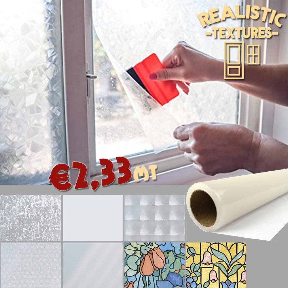 Rotolo di plastica adesiva trasparente 15mt x 45cm per vetri, finestre, porte
