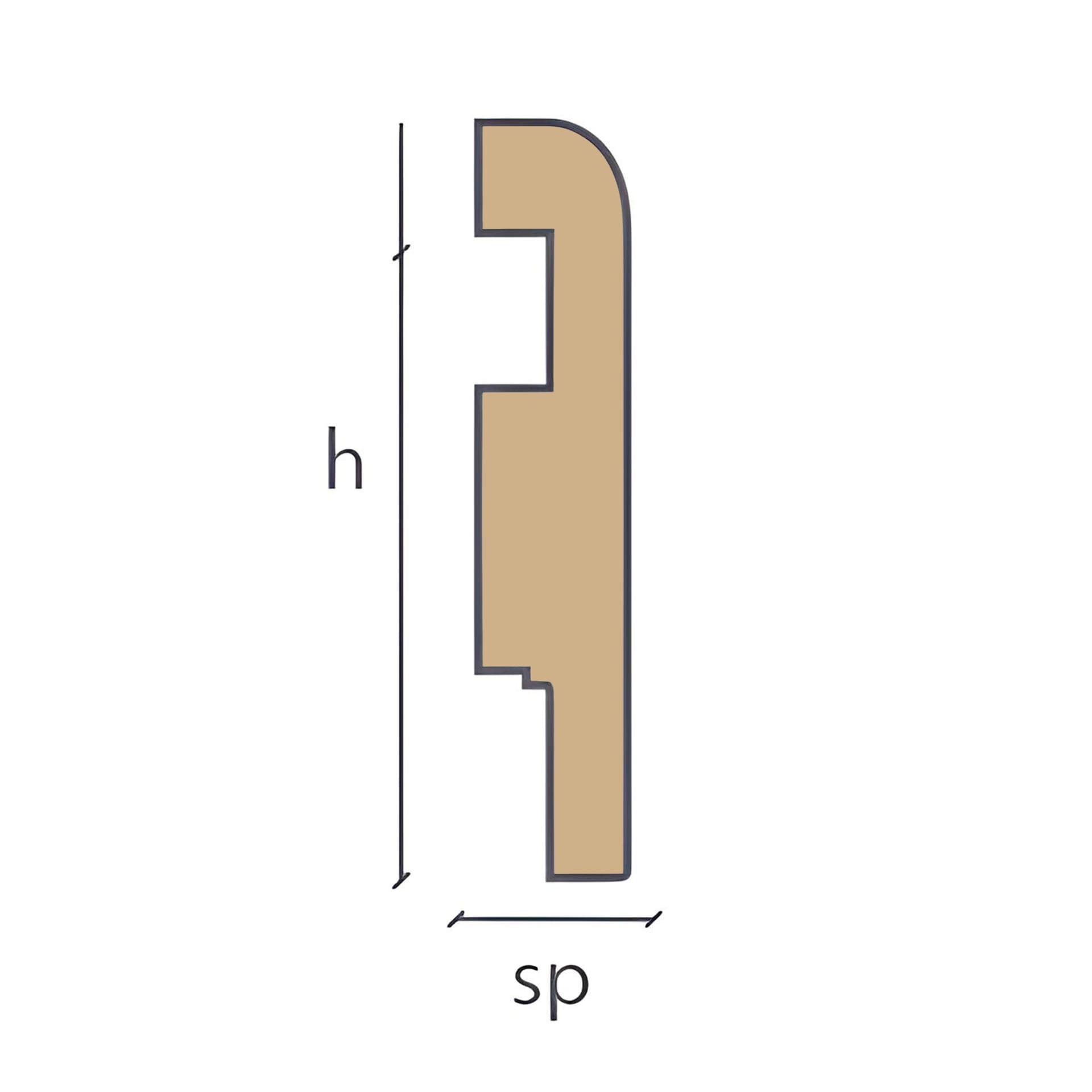 96ML di Battiscopa in Legno PASSACAVO 75X16mm Impiallacciato BC in 4 essenze - 12