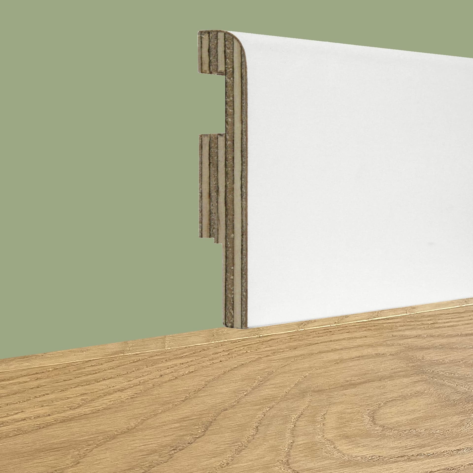 96ML di Battiscopa in Legno PASSACAVO 75X16mm Impiallacciato BC in 4 essenze - 3