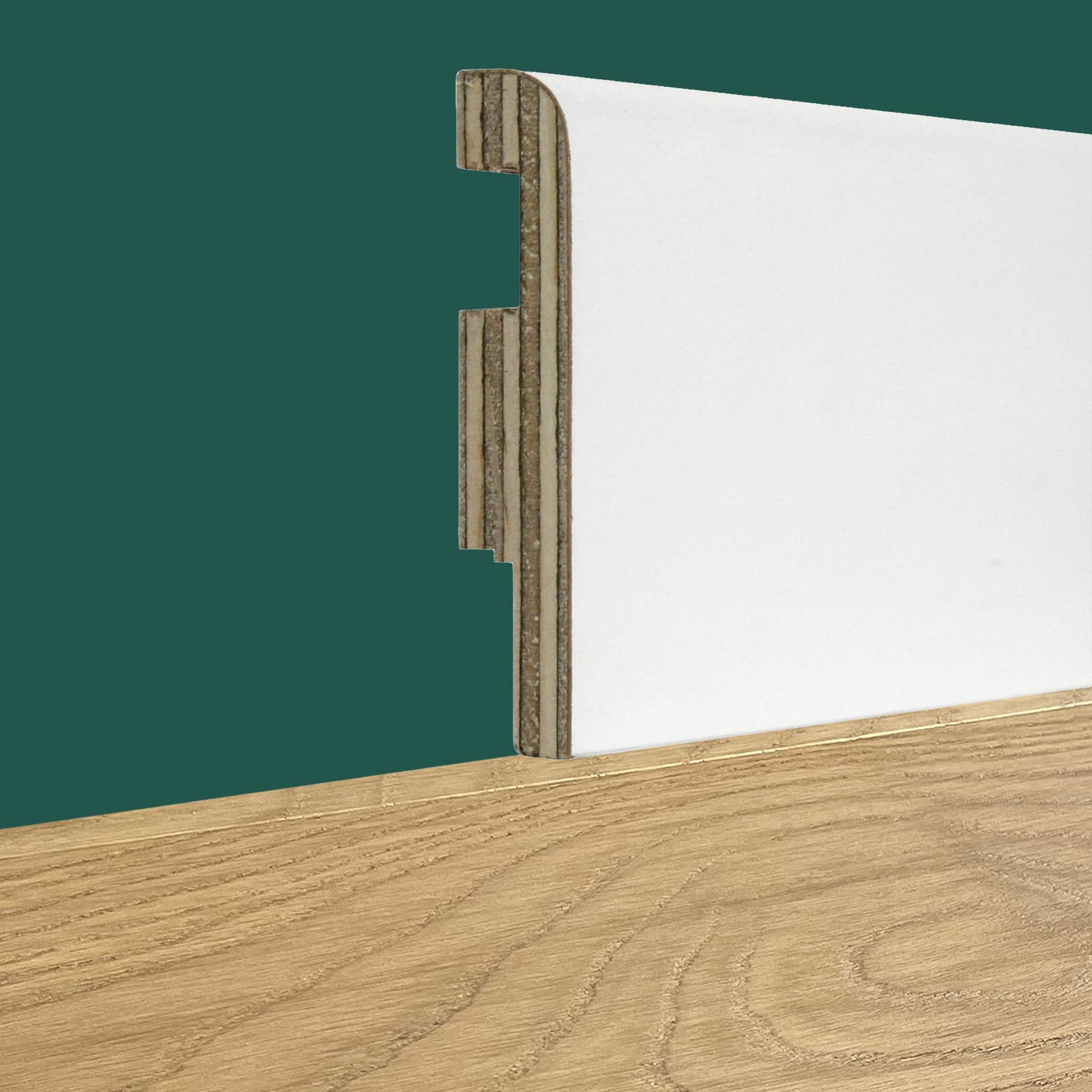 96ML di Battiscopa in Legno PASSACAVO 75X16mm Impiallacciato BC in 4 essenze - 4