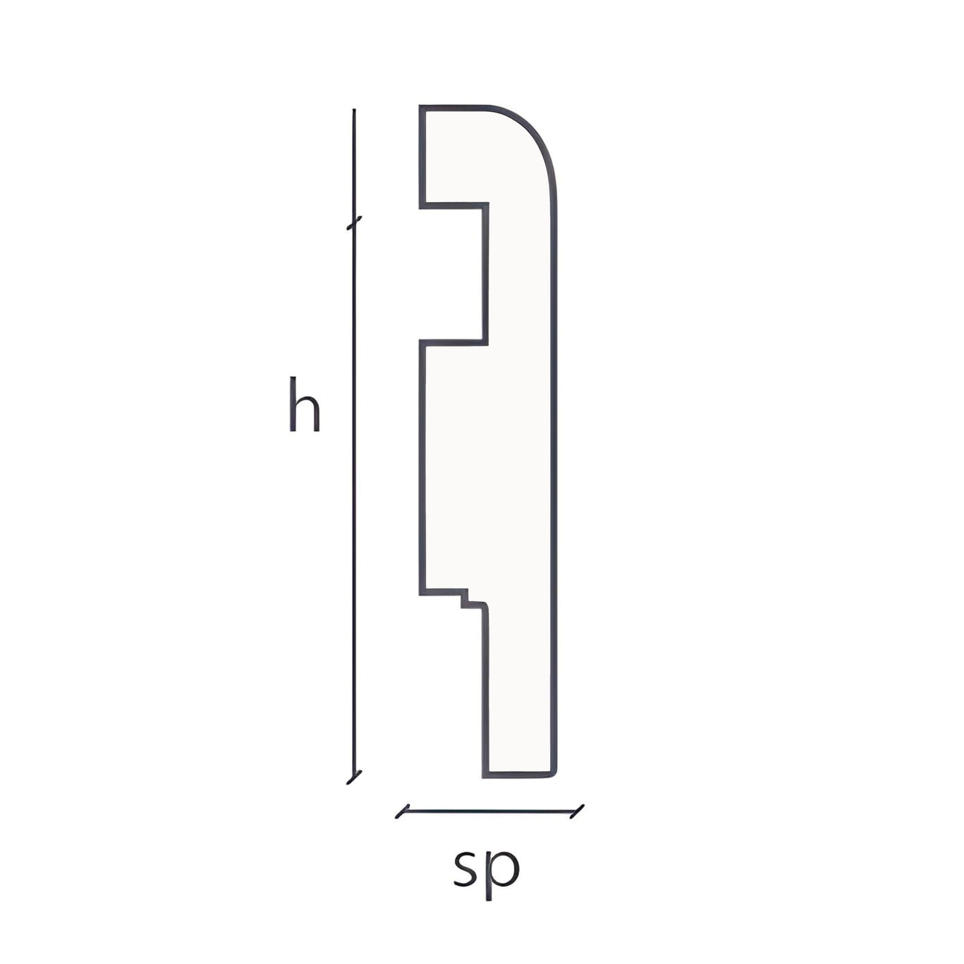 96ML di Battiscopa in Legno PASSACAVO 75X16mm Impiallacciato BC in 4 essenze - 5