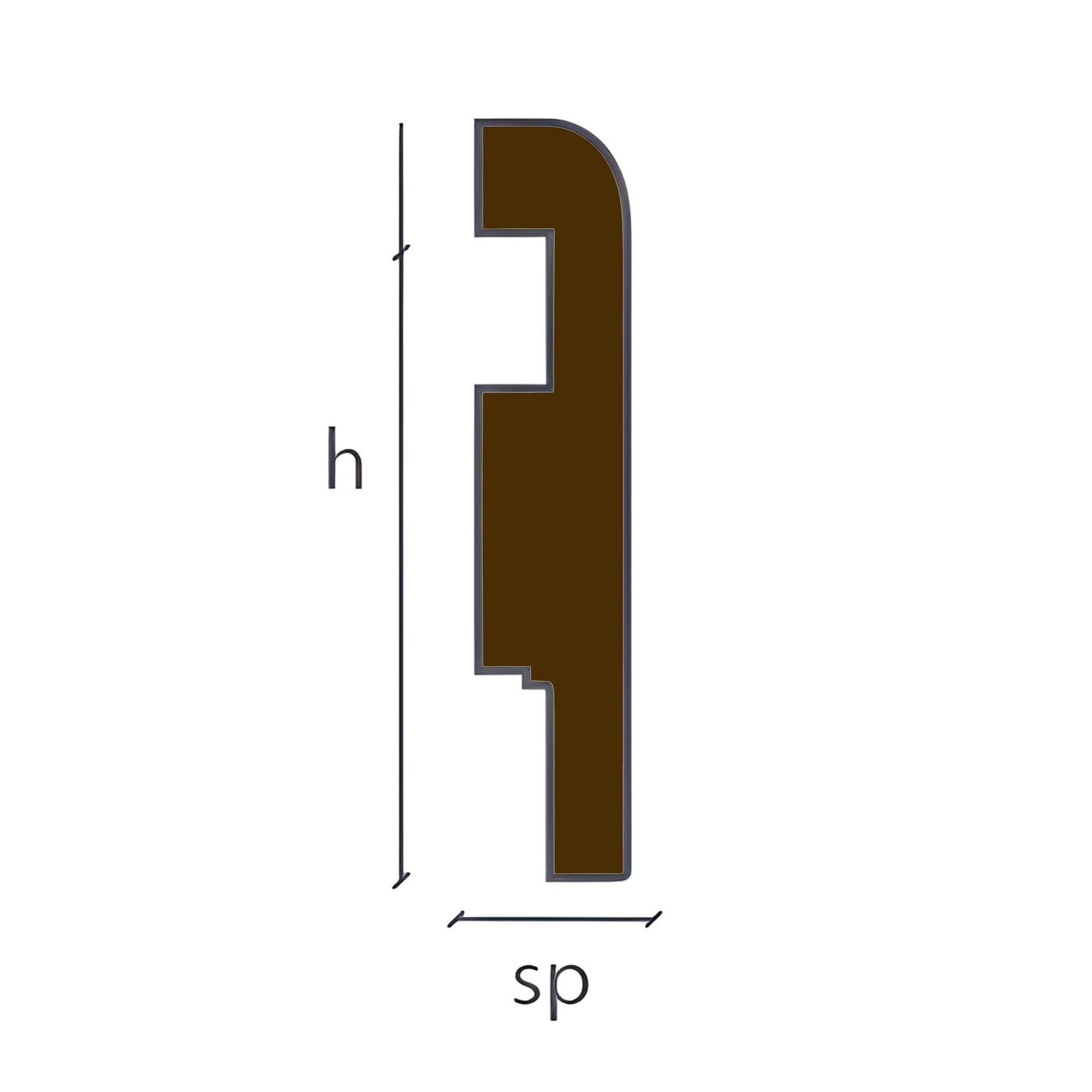96ML di Battiscopa in Legno PASSACAVO 75X16mm Impiallacciato BC in 4 essenze - 7