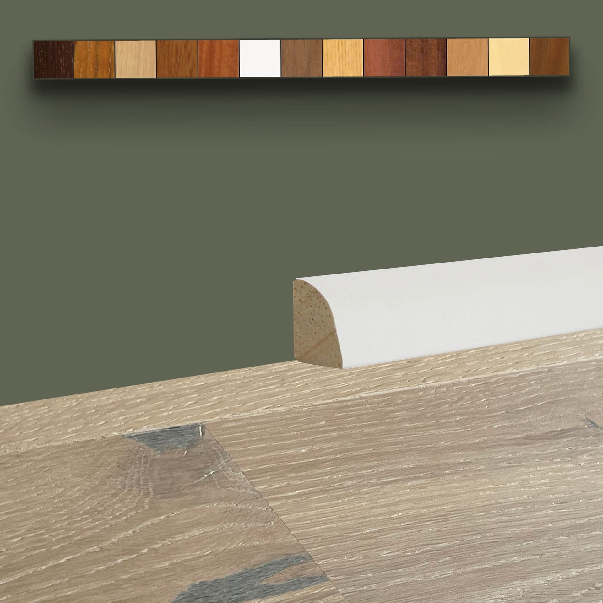 96ML Basolino in Legno Massello Stondato, Zoccolino Basso, Battiscopa 15x9mm - 2