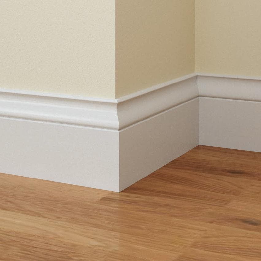 96ML BATTISCOPA in legno MASSICCIO/MASSELLO VICENTINO 130X15 Laccato bianco - 2