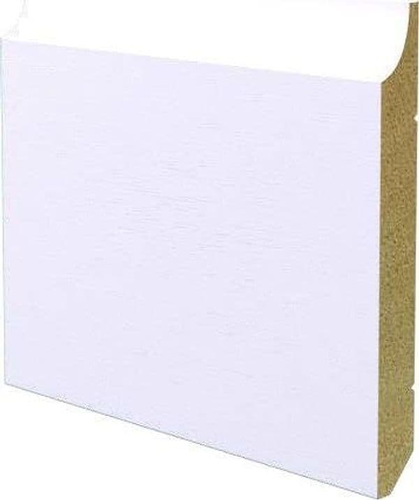 96ML BATTISCOPA legno /MASSELLO SUPER ALTO MOD. ARAGONA 120X14 Bianco - 4