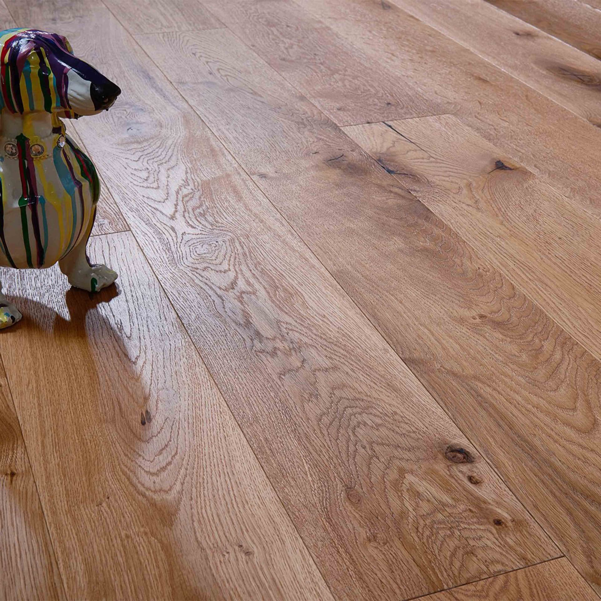 OFFERTA AL MQ di PARQUET LISTONI GIGANTI WILDEICHE 14x190x1900 (3mm nobile) rovere Spazzolato Oliato naturale Antichizzato Bisellato (posa incollata o flottante, incastro click) - 2