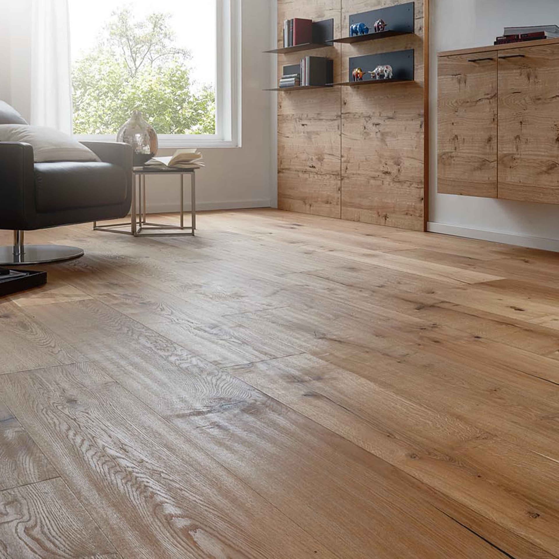 OFFERTA AL MQ di PARQUET LISTONI GIGANTI WILDEICHE 14x190x1900 (3mm nobile) rovere PIALLATO A MANO Oliato naturale Antichizzato Bisellato (posa incollata o flottante, incastro click) - 4
