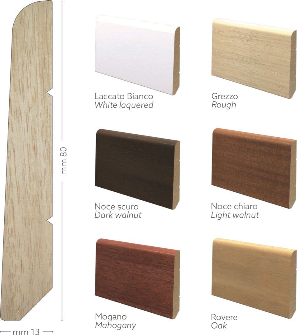 96ML BATTISCOPA legno MASSICCIO/MASSELLO INCLINATO BC 80X13 - 3