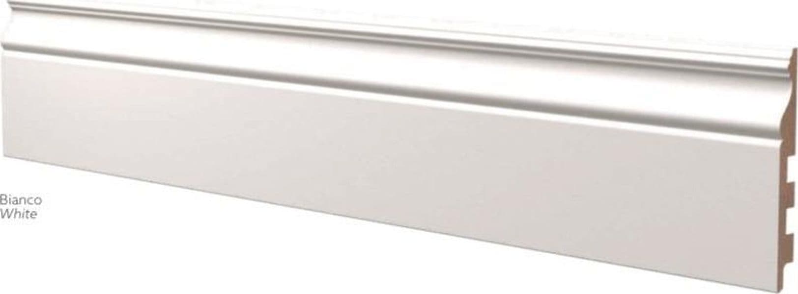Battiscopa Zoccolino Passacavo Fibra di LEGNO DUCALE Impero 140X16 BIANCO PURO (prezzo al metro lineare) - 2