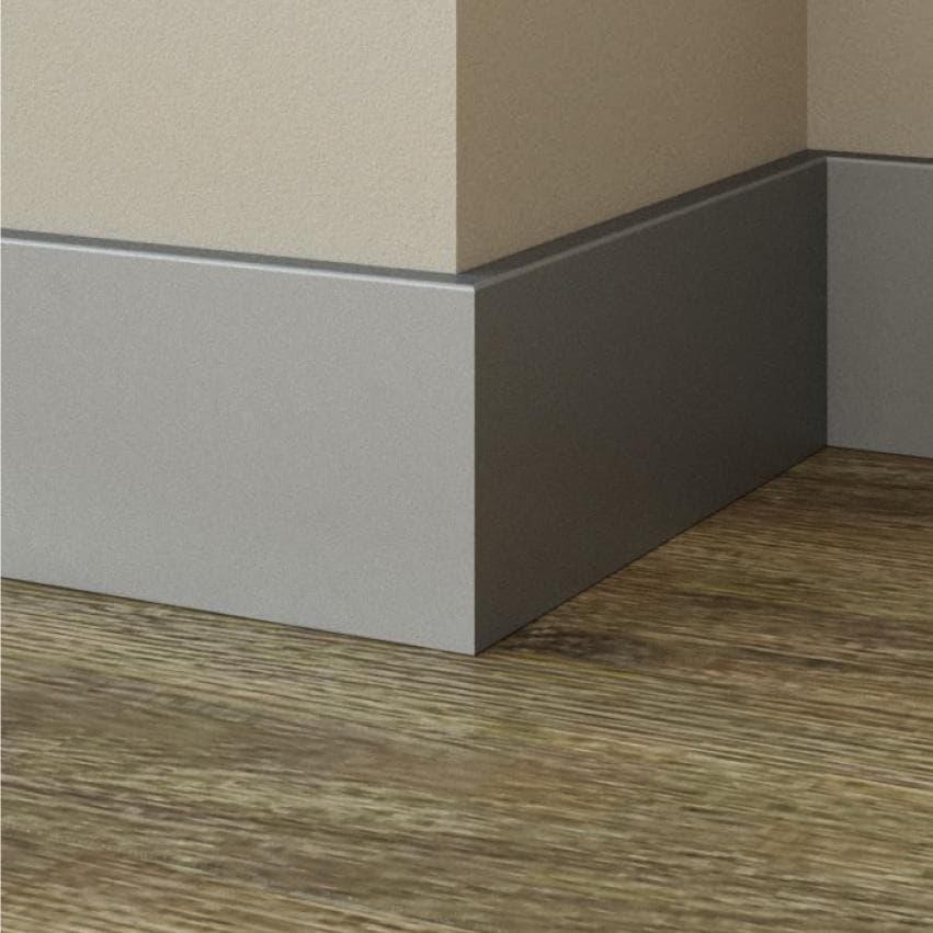 98ML BATTISCOPA Zoccolino Passacavo SQUADRATO 120X15 alluminio o bianco - 2