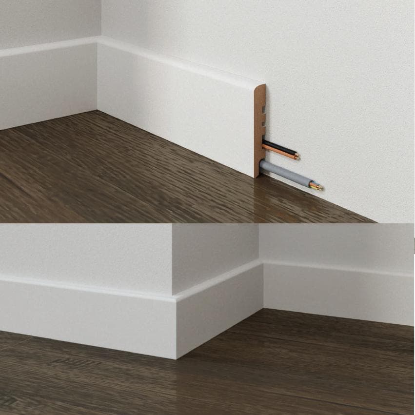 105ML Battiscopa ZOCCOLINO Passacavo (MDF) 82X15 varie essenze - 2