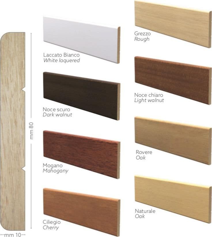 56ML Coprifilo telaio battisedia porte e finestre in Legno massello 80x10 - 2