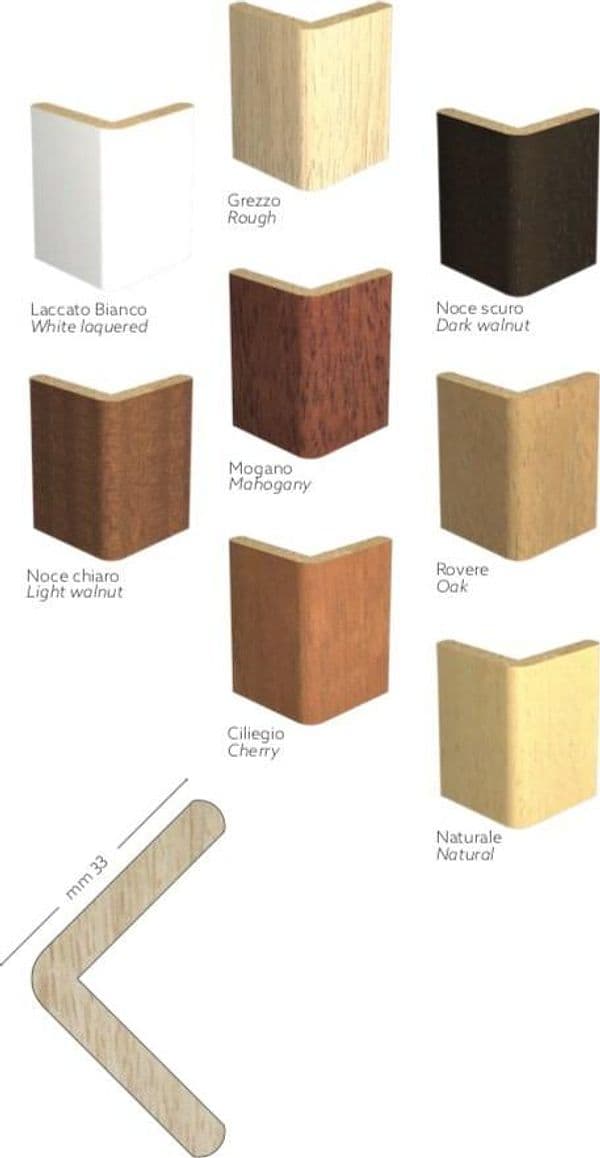 60ML Paraspigolo profilo angolare Salvangoli ad Elle Legno massiccio AYOUS 33x33 - 4